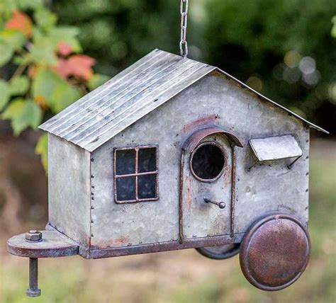 vintage metal bird houses|galvanized metal bird house.